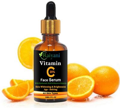 Raiyani 20% Vitamin C Face Serum for Smoother & Brighter Skin Age Defying Whitening Serum (30 Ml)