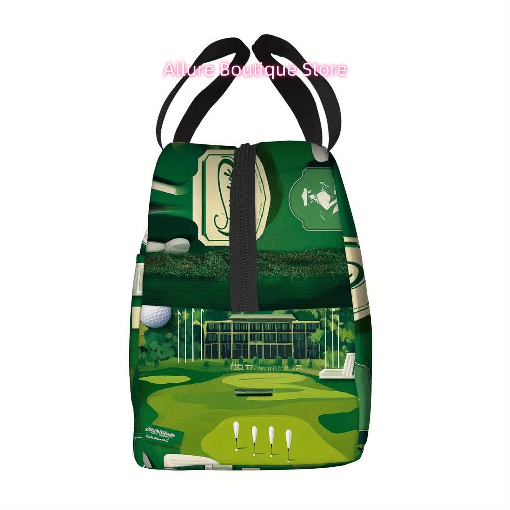 1pc Golf Course Thermal Insulated Bag - Reusable, Portable, No-Food Contact, Durable Polyester with Clubs & Balls Design for Hom