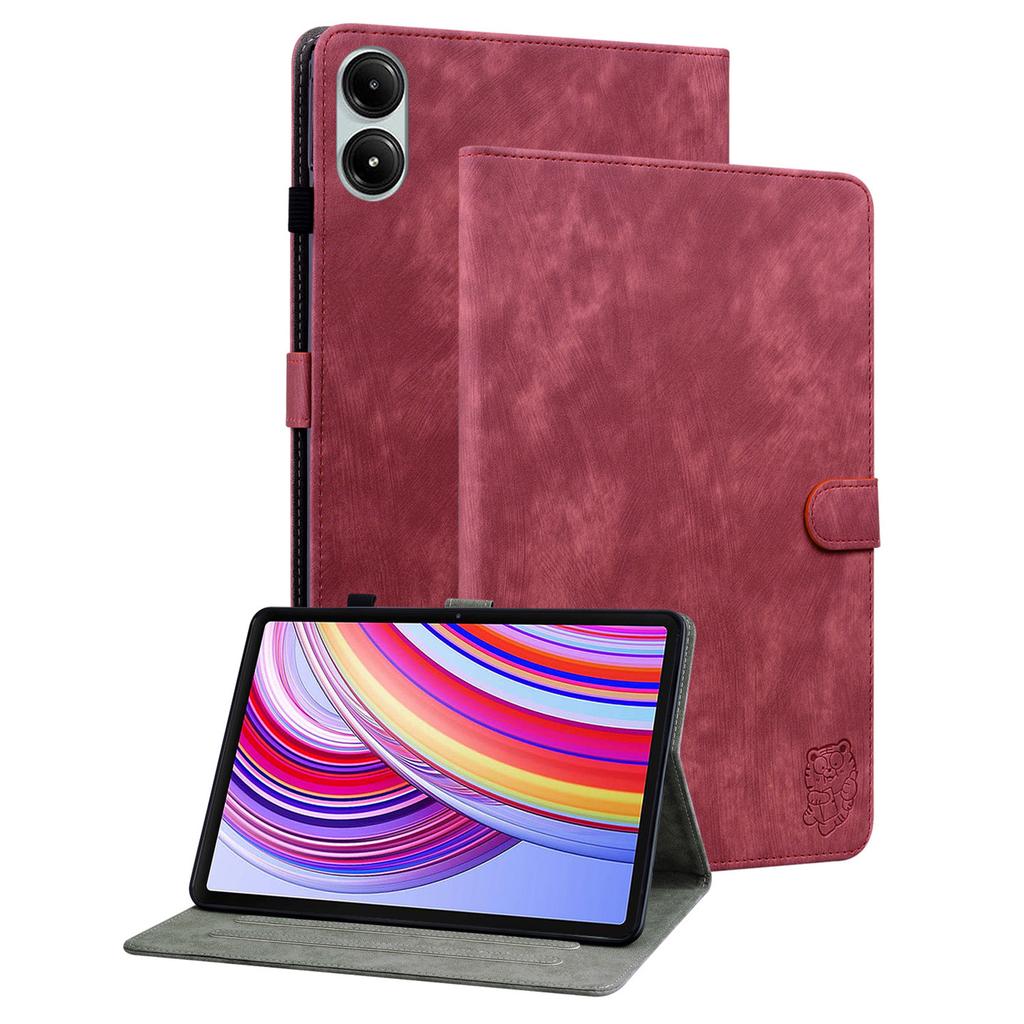 Für Xiaomi Redmi Pad Pro/Redmi Pad Pro 5G/Poco Pad Hülle Niedlicher Tiger Aufdruck PU Leder Ständer Tablet Hülle