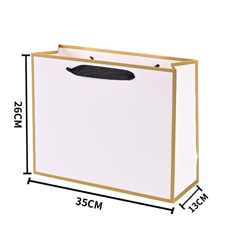 Bolsas Tote com Borda Dourada Sacos de Papel com Alça Artesanato DIY Caixas de Presente para Roupas Sacos com Borda Preta Sacos para Presente de Aniversário, Natal, Casamento e Madrinha