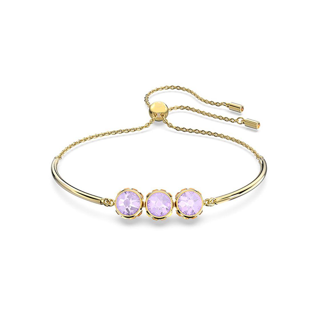 Swarovski Adjustable Design Double-Sided Orbita Gold-Plated  Crystal Bracelet Women bracelet 5640259 Box (Random Color)