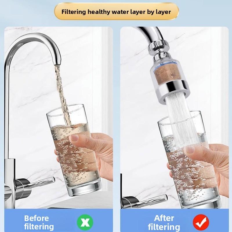 Splash-proof Faucet, Pressure-increasing, 360-degree Rotating Filter, Universal Kitchen Faucet Foaming Device, Extended Water-saving Device