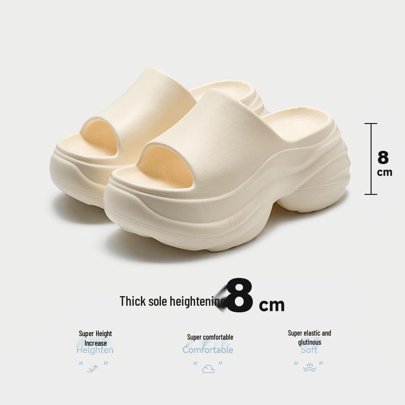 Damen Höhenverstärkende Dicksohlige Outdoor-Slipper - Sommer Strand EVA Pantoletten (8 cm)