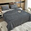 Solid Colour Three-dimensional Stripes Drawstring Rabbit Hair Cover Blanket Winter Soft Warm Double Layer Thickening Cover Blanket