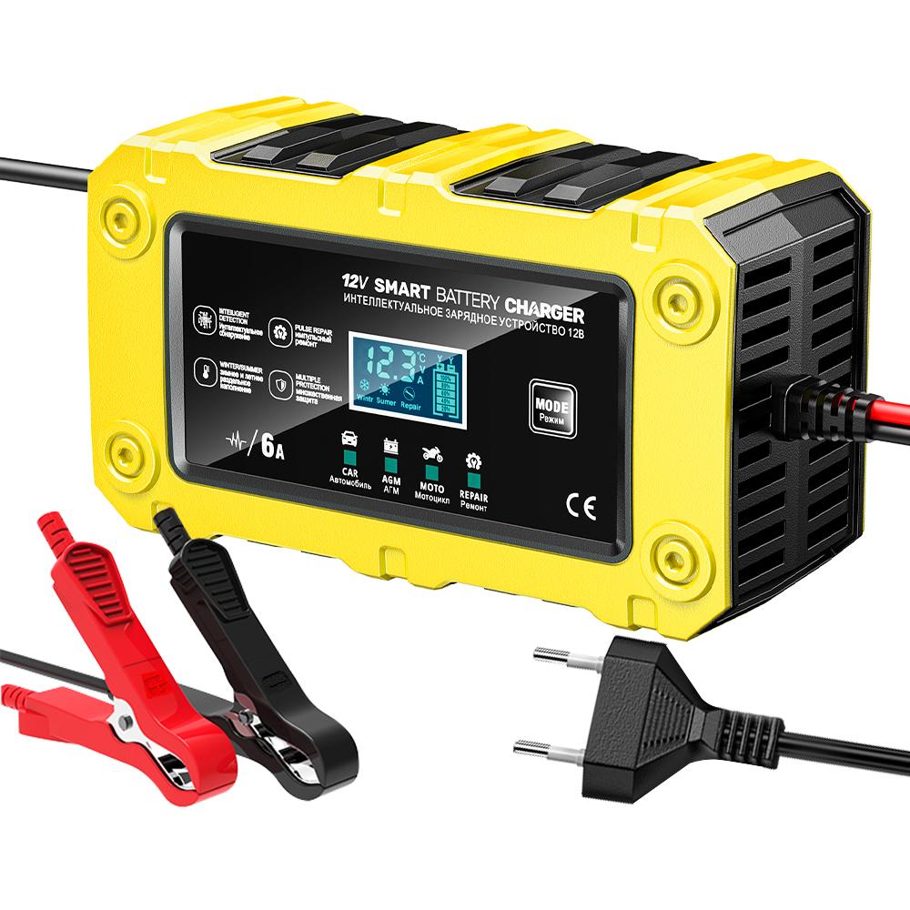 Intelligent Pulse Repair Multifunctional 12V 6A Portable Lead-Acid Smart Battery Charger Maintenance 2025 New Car Motorcycle SUV Battery Charging