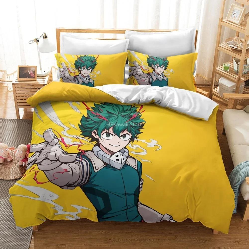 Design Popular 3D My Hero Academia Bedding Set CartoonAnime Duvet Cover For Adults Boys Bed Linens With Pillowcase Drop Ship