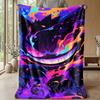 Gengar Printed Flannel Throw Blanket Soft Warm Lightweight All Season Blanket for Sofa Bed Camping Home Decor Holiday Gift