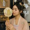 Portable Handheld Makeup Mirror Round Travel Makeup Mirror Exquisite Ancient Style Mirror  Travel