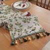 American Retro Style Tea Party Western Table Flag Cloth Bohemian Oil Painting Style Table Flag Light Luxury Embroidery Long Tablecloth