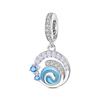 Exquisite copper Starfish Bead Charms FourLeaf Shamrock Dangle Charm Compatible With Bracelets Necklaces Blue Romantic Pendant Gift