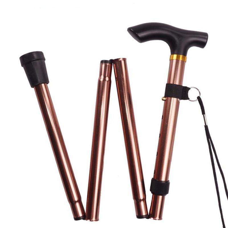 Telescopic Aluminum Alloy Shock-Absorbing Ultra-Light Adjustable Elderly Walking Cane with Straight and Curved Handle Options