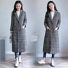 Autumn Korean Style Fashion Women's Plaid Woolen Jacket Slim Thin Long Thick Coat