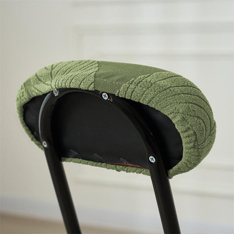Solid Color Folding Stool Cover Stretch Round Chair Slipcover Household Backrest Chair Covers for Dining Room Office