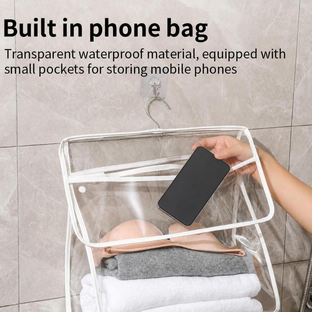 Touchscreen Phone Pocket Bathroom Storage Bag Transparent Garment Bag Shower Essentials