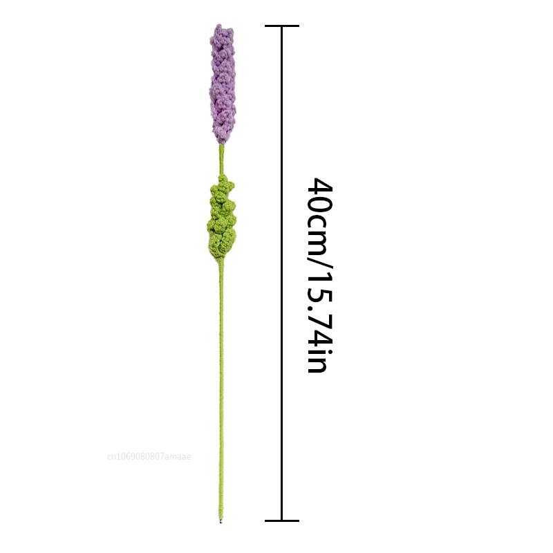 Handmade Woven Lavender DIY Crochet Knitting Flowers Arrangement Artificial Plant Finished Bouquet Romantic Valentine's Day Gift
