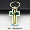 360 Rotating Crosses Keychain Metal Hollow Car Key Pendant Waist Hanging Key Holder Religious Belief Souvenir Gift