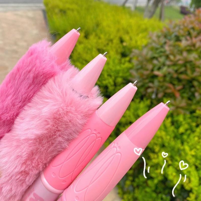 1pcs Jumbo Fluffy Roller Ball Pen 1.0mm Ballpoint Black Color Ink for Writing Office School