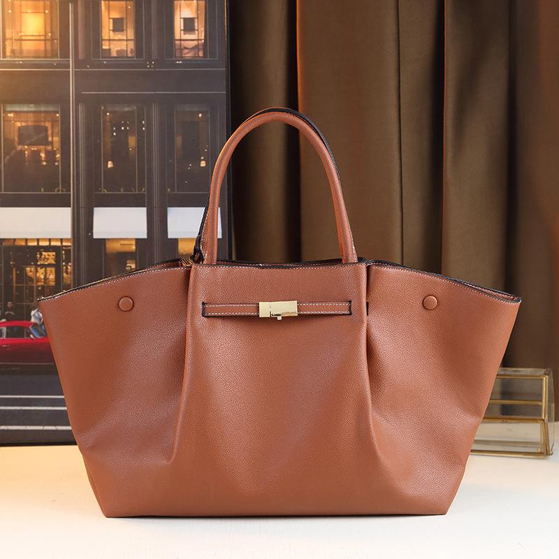 

Retro Bat Wings Bag Large Capacity Tote Bag Platinum Kelly Casual Shoulder Bag Commuter Versatile Handheld Big Bag коричневый