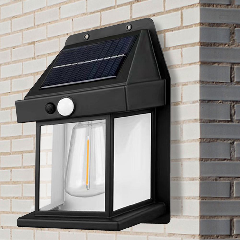 Outdoor Solar Lantern IP65 Waterproof Garden Sensor Lamp Body Sensing Villa Small Wall Light Last Up To 8H for Garden Yard Park
