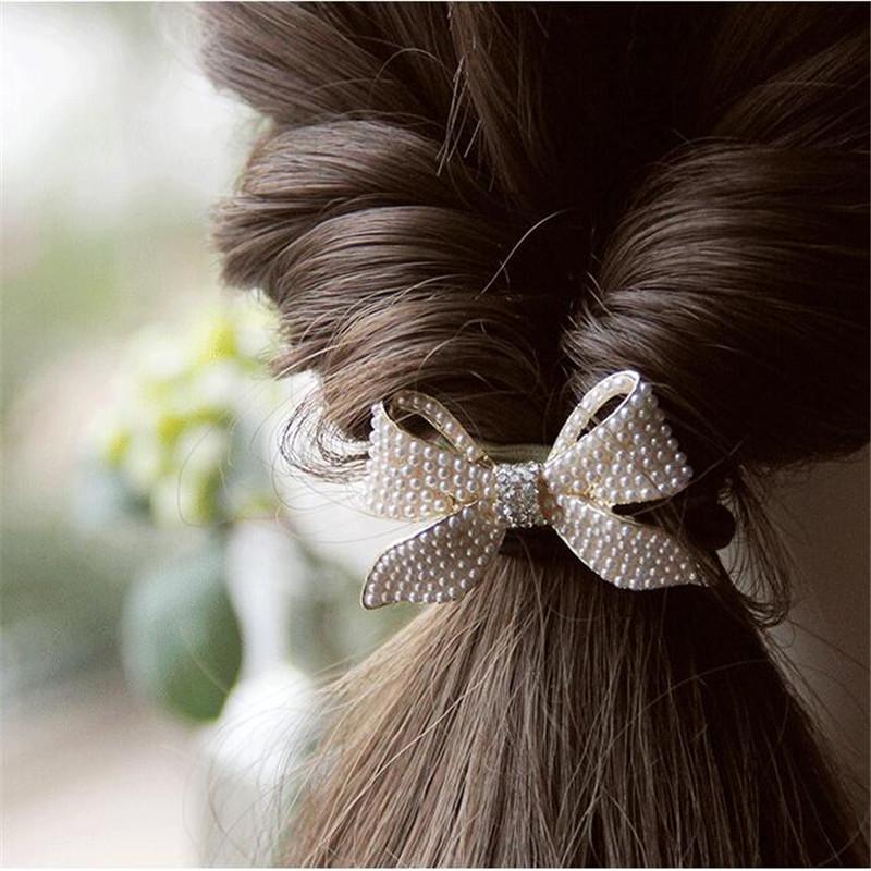 Korean Rhinestone Elegant Scrunchies Women Girls Elastic Hair Rubber Band Accessories Tie Hair Ring Rope Headdress