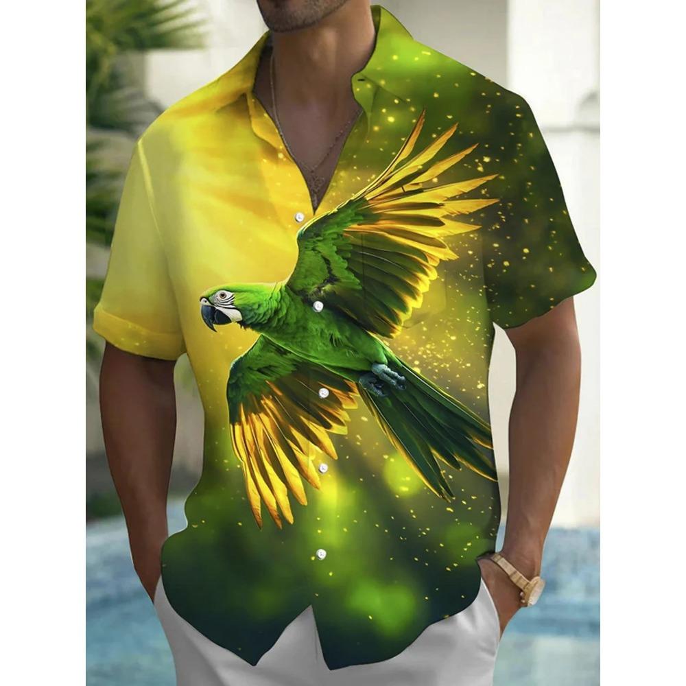 

Летняя мужская рубашка с рисунком морских организмов на 3D-принте, повседневные гавайские рубашки на пуговицах с коротким рукавом, без кармана XL