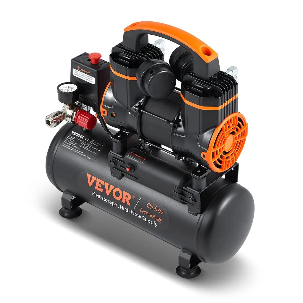 VEVOR Air Compressor 7.9 L 900W 2.2 CFM@ 90PSI 70 dB Ultra Quiet Oil Free