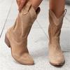 Thigh High Boots Winter New Mid Heel 40-43 Burnt Flower Low Cut Women's Boots Platform Shoes