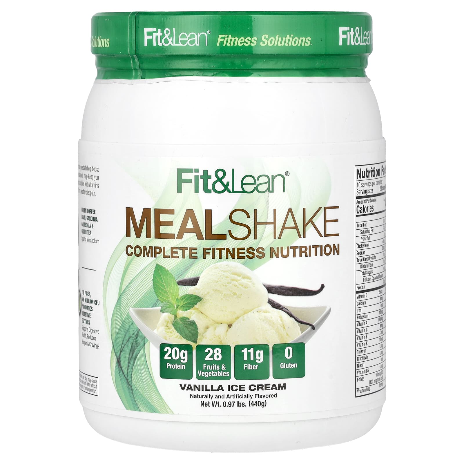 

Fit & Lean, Wheat Shake, Vanilla Ice Cream, 0.97 lb (440 g)