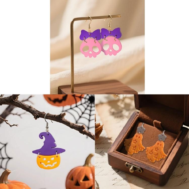 Pumpkin Specter Jewelry Mold Silicone Earring Crafting Tool Handmade Jewelry Making Accessories for Halloween Project