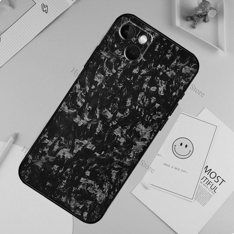 Forged Carbon Phone Case For iPhone 13 12 11 14 15 16 Pro XS Max XR X Silicone For iPhone 12 Mini Plus Cover