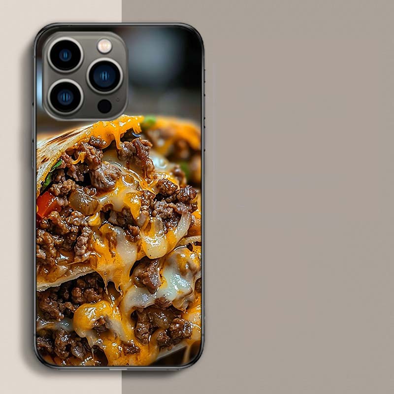 Käse Knuspriges Hähnchen Rindfleisch Verpackung Handyhülle Für Iphone 17 Air 15 Pro 14 Plus 16 Pro Max 17E 16E 12 13 Mini 11 Hülle Süß Fu