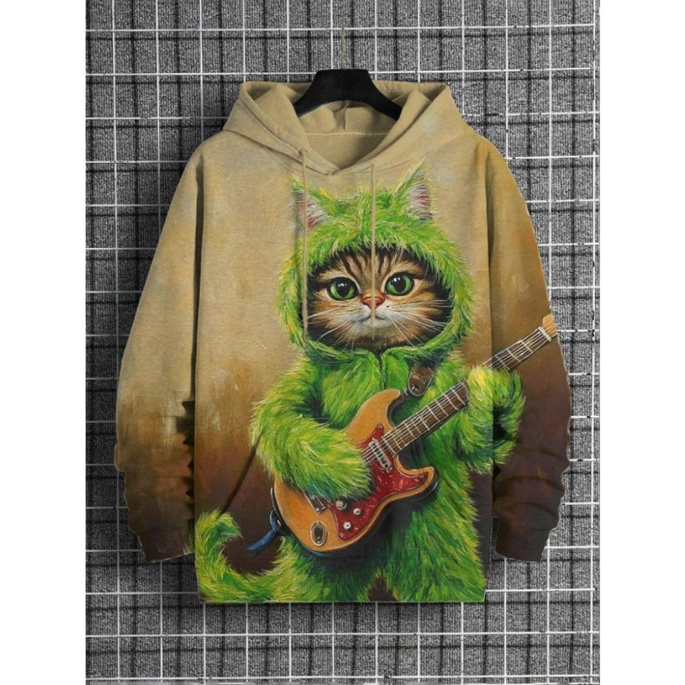 Fashion Men and Women's Hoodies Cartoon Animal 3D Print O-Neck Pullover Casual Outdoor Sweatshirt Kids T-shirt Top Clothing