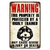 Warning This Property Is Protect By Labradoodle Dog Tin Sign Vintage Farm Decor Art Pet Lover Tin Metal Sign