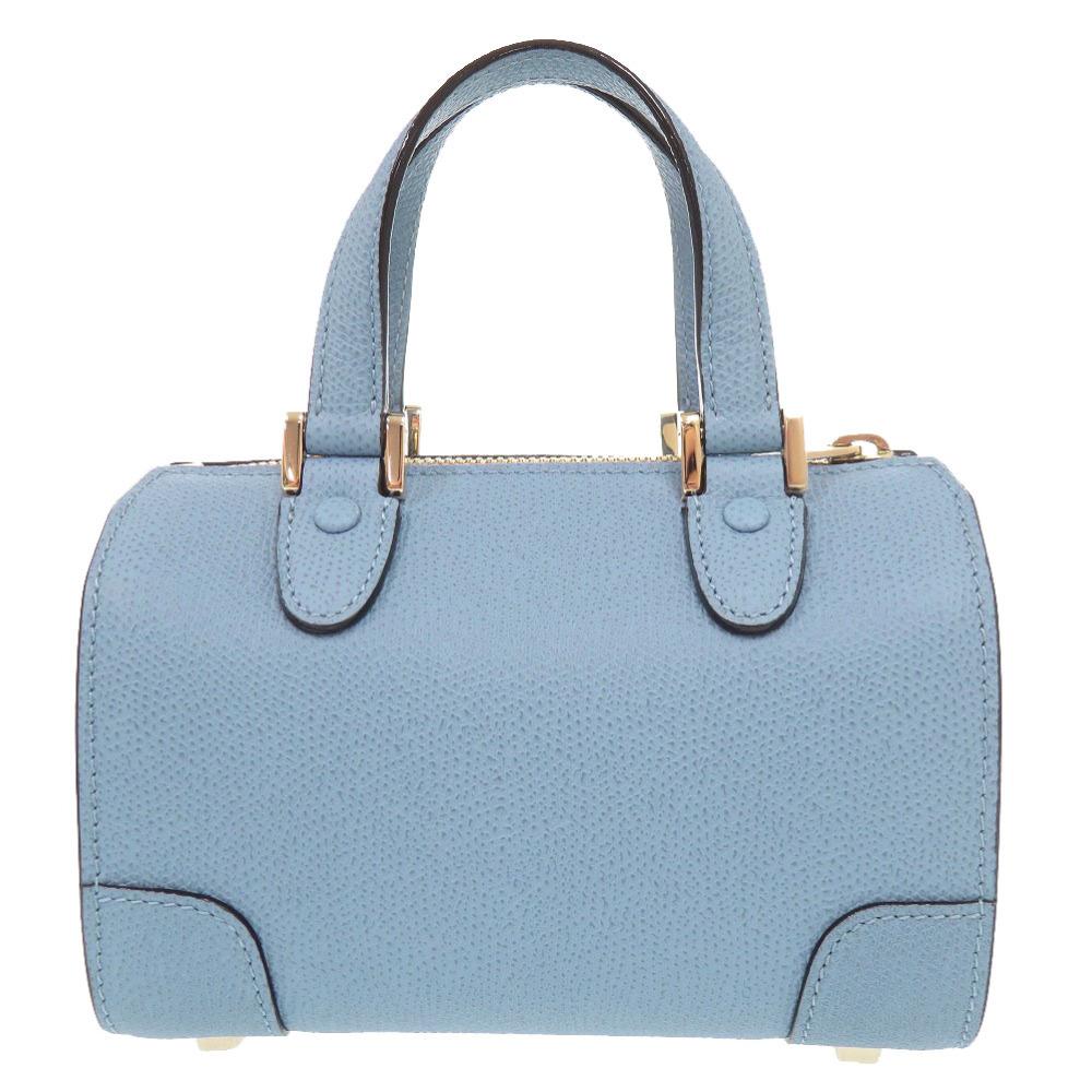 Used AUTHENTIC Valextra V5L30 2WAY Babila Micro Hand Bag blue Leather
