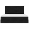 Ottoman Bed with Mattresses Black 160x200 cm Velvet