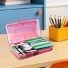 Large Capacity Pencil Case Transparent Plastic Notebook Sketch Marker Colored Lead Painting Storage Box, Back To School Supplies