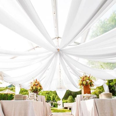 1 Pannello Tende a Soffitto per Abito da Sposa Tenda a Tetto Tessuto Drappeggiato Tenda in Chiffon per Festa Cerimonia Palco Decorazione Hotel
