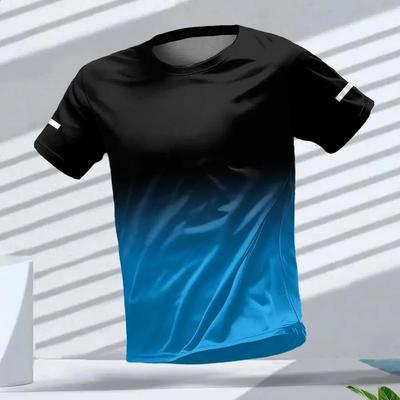 T-shirt Sportive da Uomo Moda Stampa Girocollo Grafica Top Traspirante Manica Corta Abbigliamento Palestra