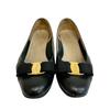 Salvatore Ferragamo Heel leather Ribbon flat pumps pumps black leather Used
