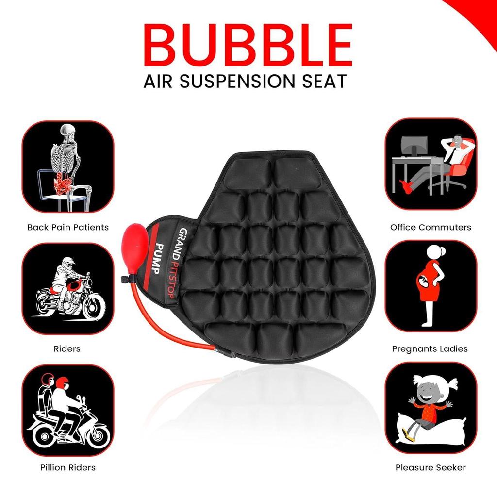 Polyester Inflatable Air Seat Cushion with Pump|Breathable Mesh Cover&Non-Skid Bottom|Ideal for Medical,Office,Home,Motorcycle