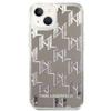 Etui Do iPhone 14 Plus Karl Lagerfeld Liquid Glitter Monogram Srebrne