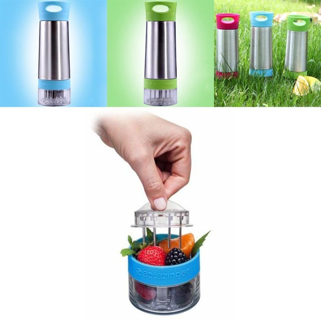 Aqua Zinger Flavor Infuser Flavored Water Bottle With Stainless Steel Design For Healthy Hydration