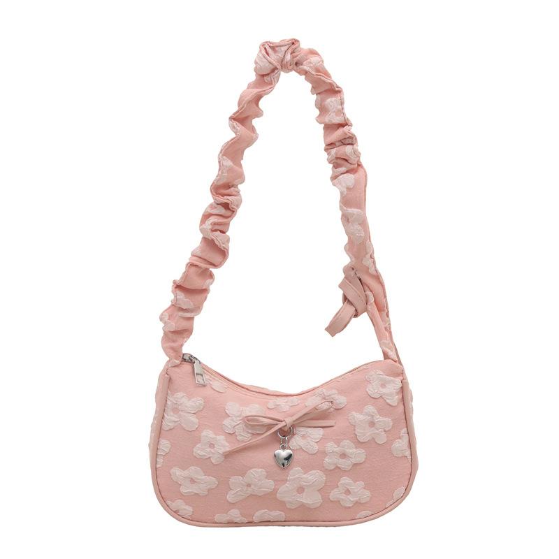 French bag women's fashion bow shoulder handbag niche design high-end underarm bag