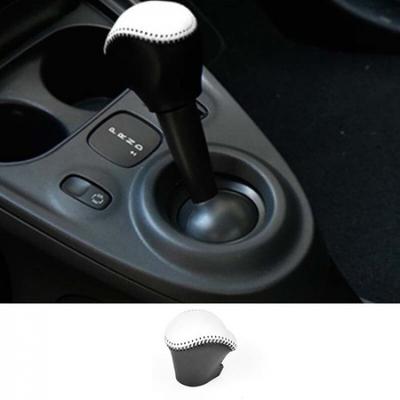 Gear Shift Central Console White Leather Knob Trim For Benz Smart Fortwo 15-20