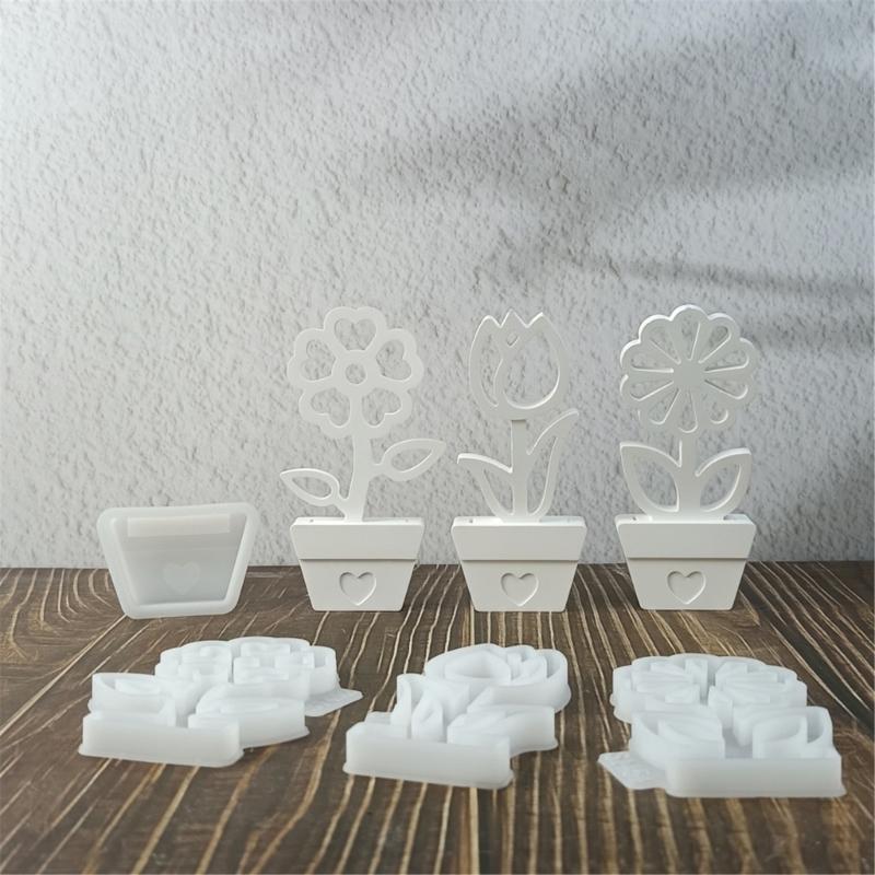Silicone Flower or Base Casting Mold for Spring Crafting and Home Decoration Candle Making Resins Cement Gypsum Mould