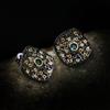 Fashionable Hollow Colored Earrings  European and American Electroplated Zircon Earrings