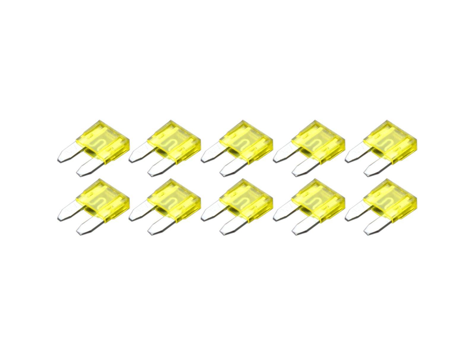 20A Automotive Supplies Mini Flat Fuse Blade Fuse Pack of 20A