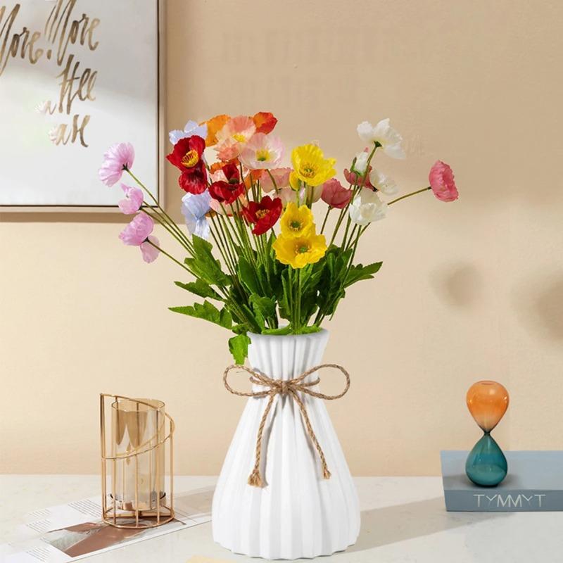 3pcs Water Ripple Plastic Vase Home Living Room Office Flower Arrangement Decoration Crafts Wedding Table Center Vase Ornament