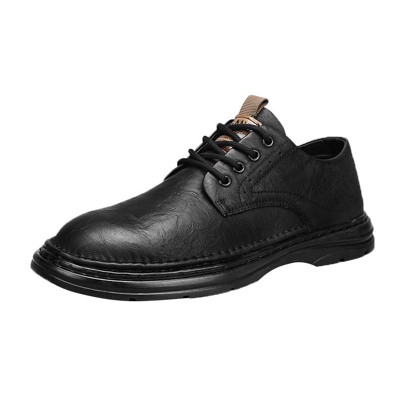 

Мужские весенние туфли из натуральной кожи, оксфорды, броги, на шнуровке, итальянская мужская повседневная обувь, мокасины класса люкс, лоферы 44 чёрный