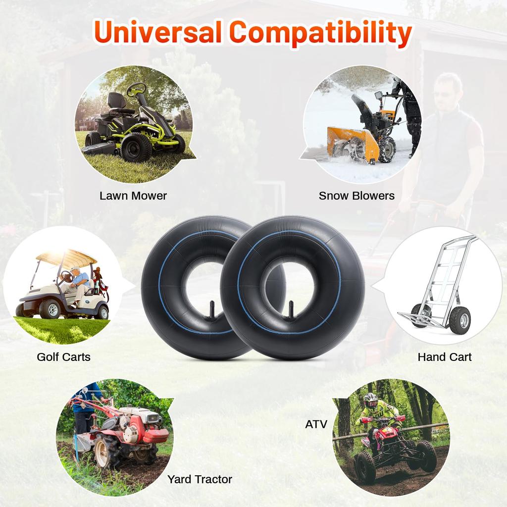 PaoWin Dekkslanger med TR13 Gressklipper Gressklipper Håndvogn Jordfreserslanger 2-pakning 12x5.00-6 Slanger, 12x5.00-6 Ventiler, 12x5.00-6 Slanger, 12x5.00-6 Slanger,